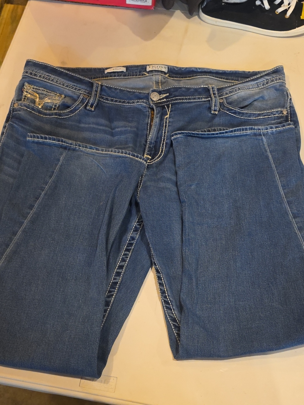 Vigoss Women's Boot Cut Jeans in Blue Wash